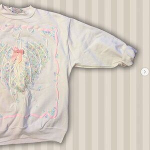 Vintage crewneck with bow + sparkle detailing